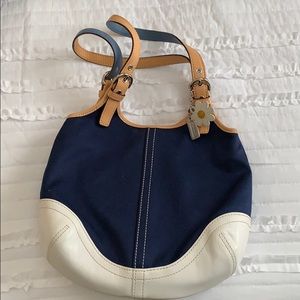 EC Navy & white Coach bag